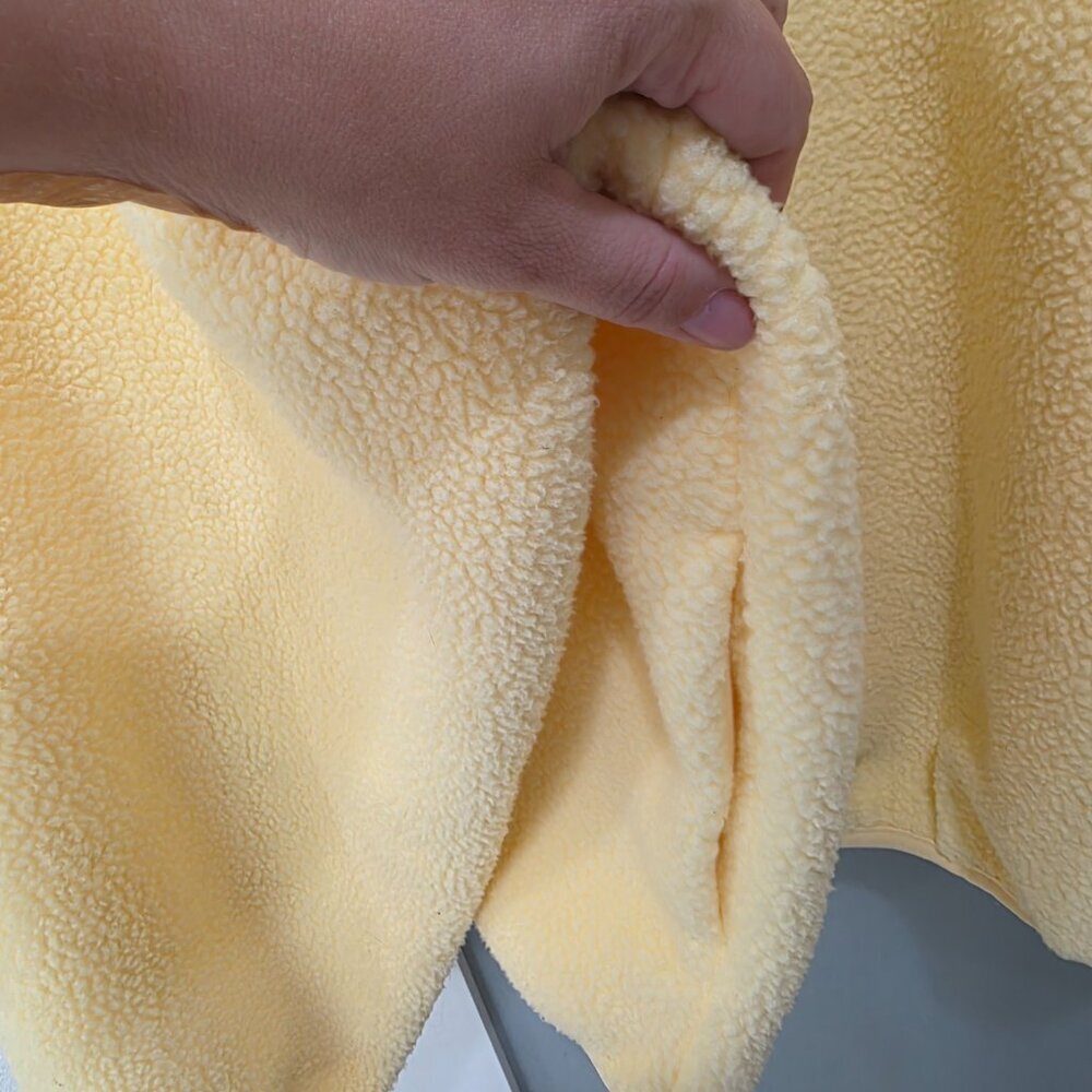 ESSENTIALS Fear of God Hoodie Yellow Sherpa Fleece Pullover β Size L β Oversized - Picture 12 of 15